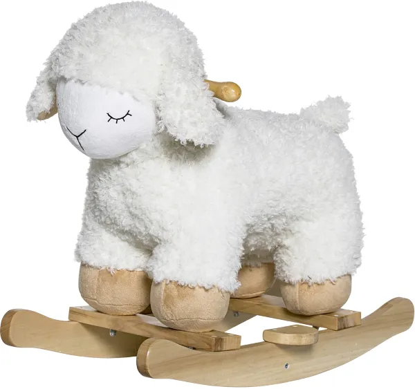 Mini, Rocking Horse, Sheep, Polyester, Beech Wood