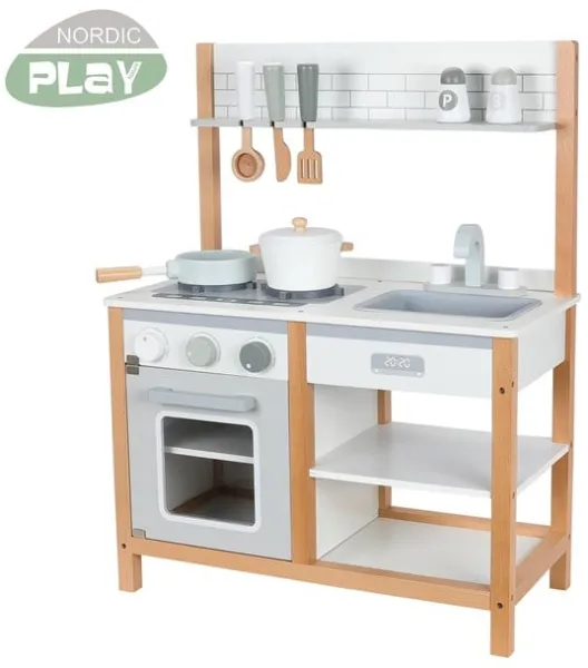 Nordic Play Play Kitchen with Accessories Nature