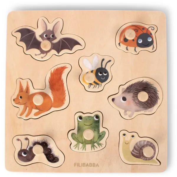 Silhouette puzzle in wood - Forest animals